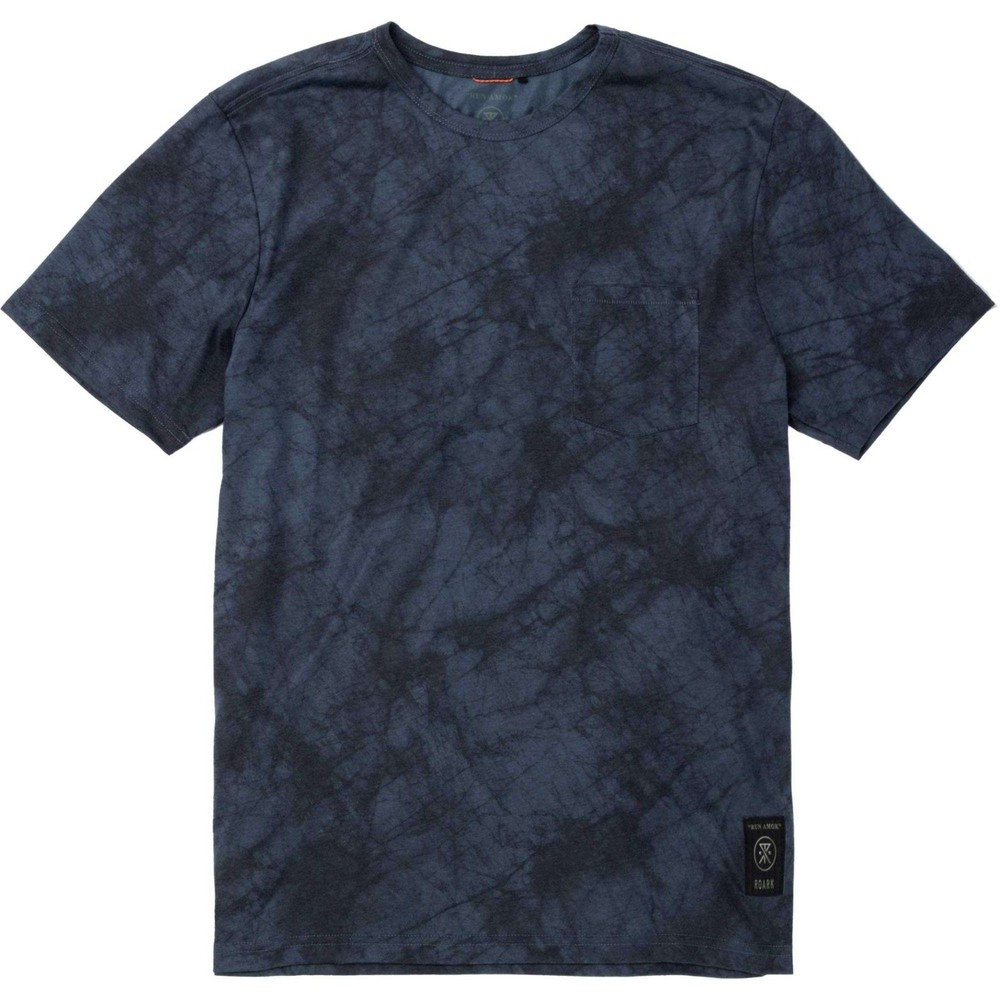 Roark Mathis Tie Dye Men’s Run Amok Pocket Tee XL Navy S/S Active NEW #5792