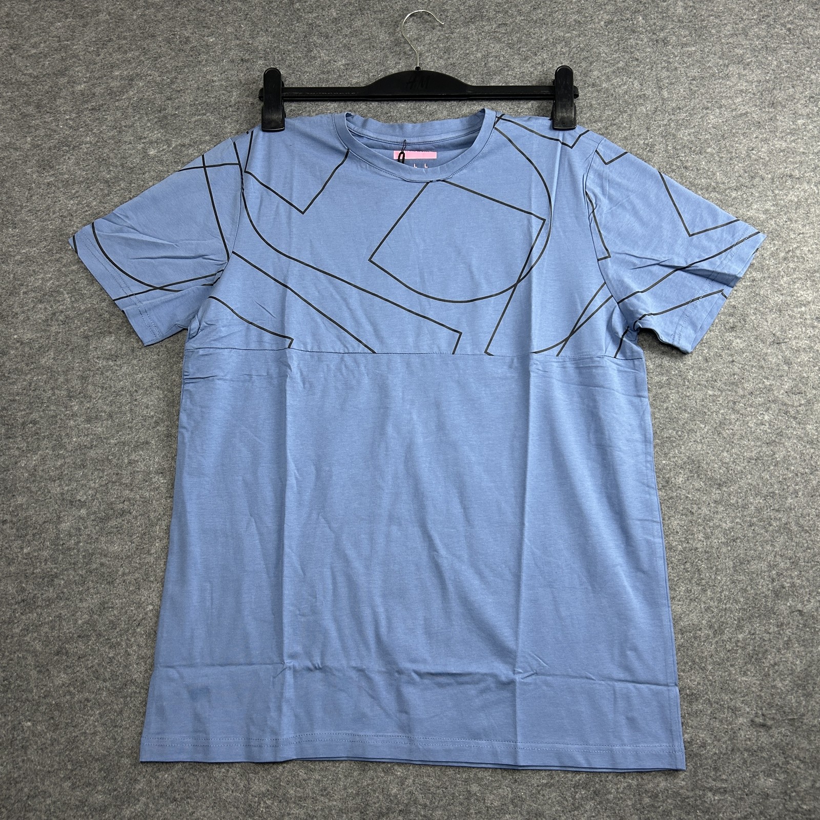 Lafranke Shirt Men's Large, Geometric Graphic Tee Polyester Cotton Modern Casual gallery