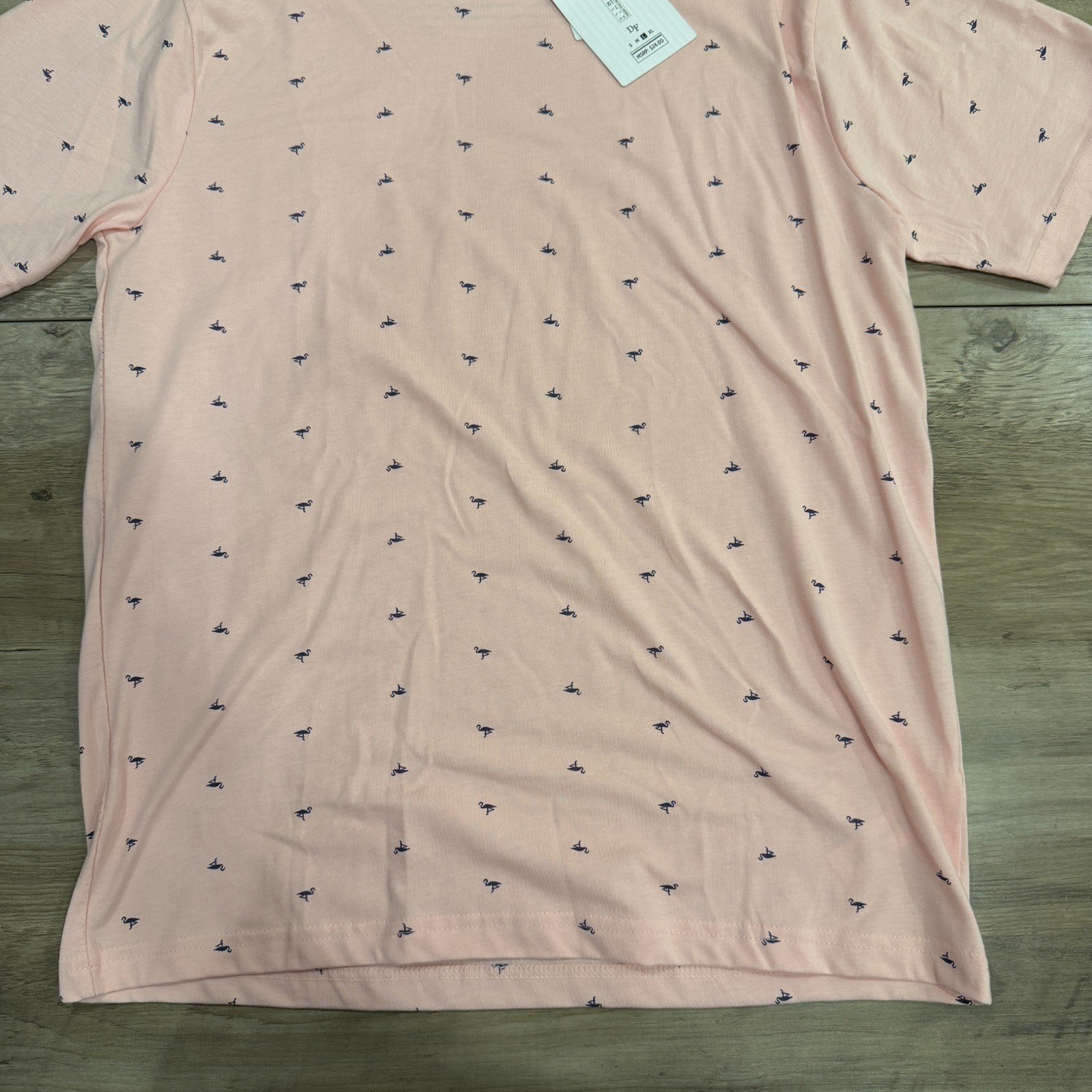 New Denim and Flower Ricky Singh Large Pink Crane Print T shirt gallery