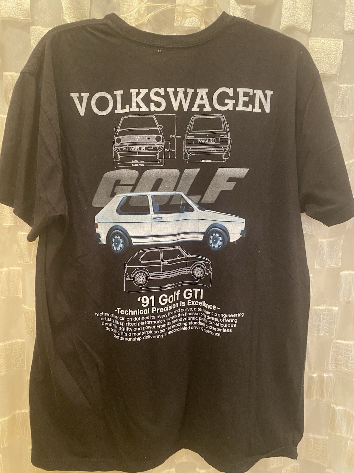 Volkswagen Men Shirt L Black Graphic 1991 Golf Casual Logo Short Sleeve gallery