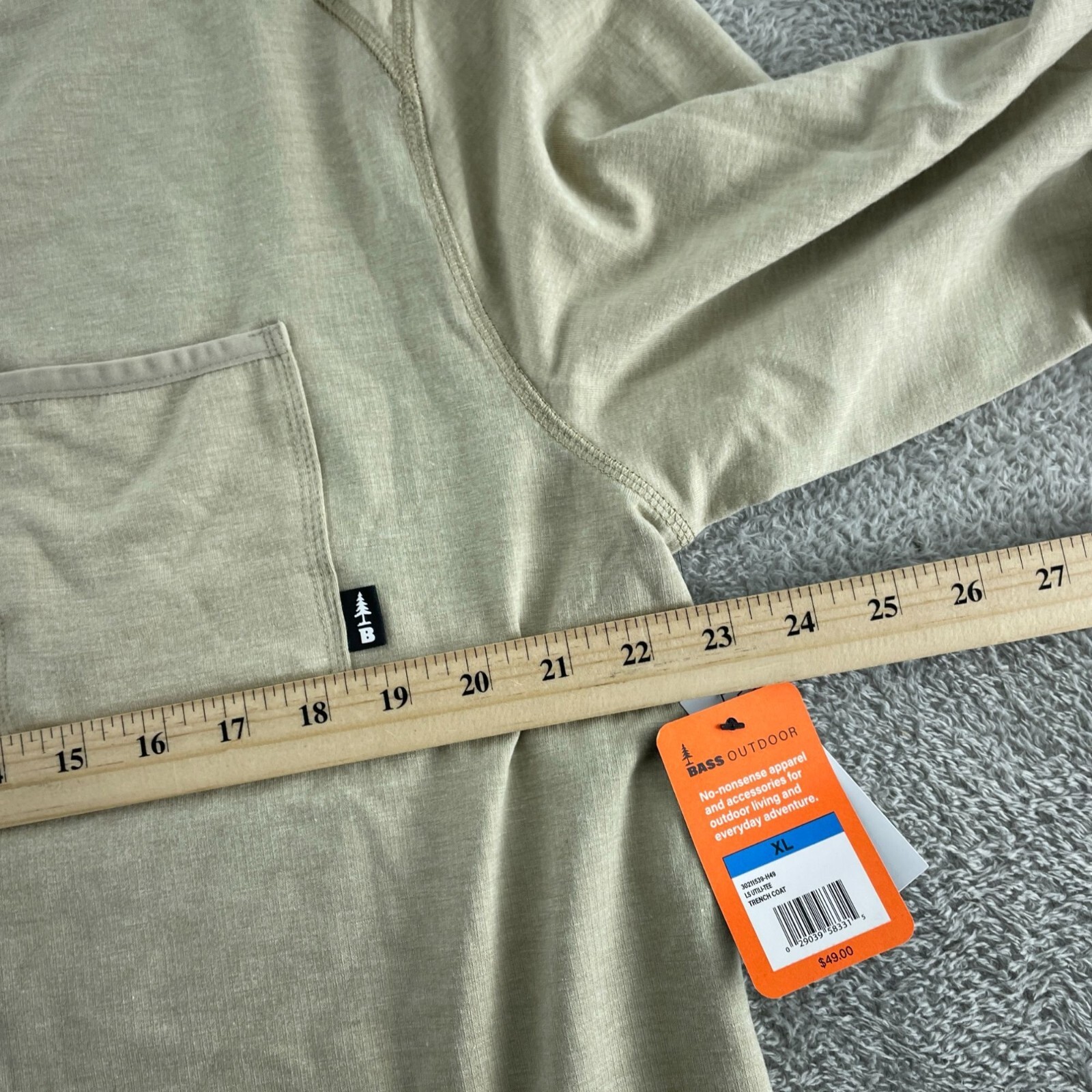 Bass Outdoor LS Utili-Tee Long Sleeve Shirt XL Tan NWT 1732 gallery