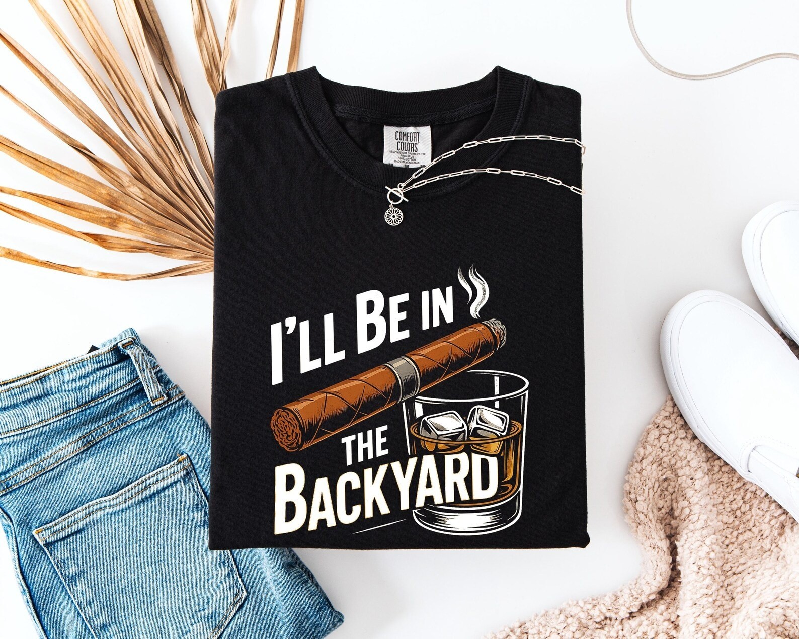 Comfort Colors Funny Cigar Whiskey Shirt Backyard BBQ Gift For Men gallery