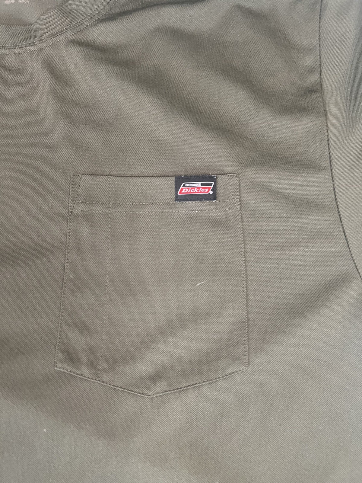 Dickies Shirt Men’s Large Olive Green Pocket Short Sleeve Tee Polyester gallery