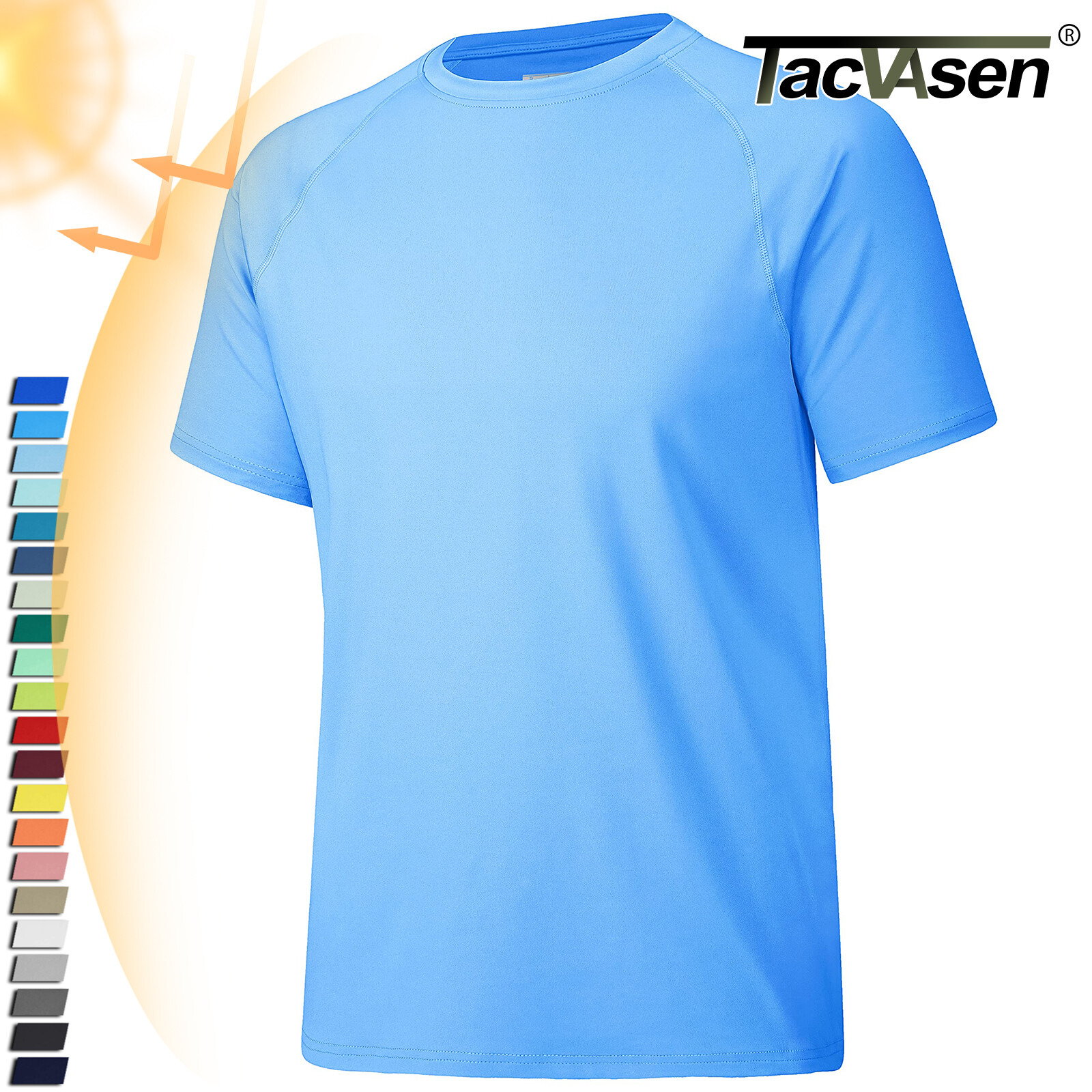 UPF50+ Men's Short Sleeve T-Shirts Quick Drying Sport Hiking Skin Protection Tee gallery