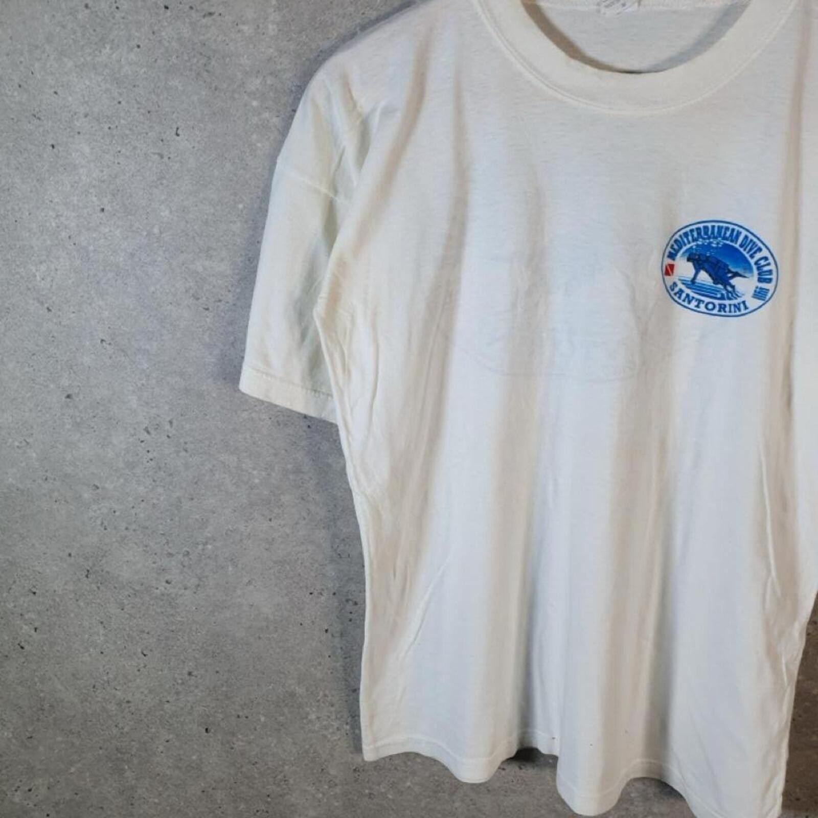 Vintage Mediterranean Dive Club Santorini Single Stitch T-Shirt Men M C29472 gallery