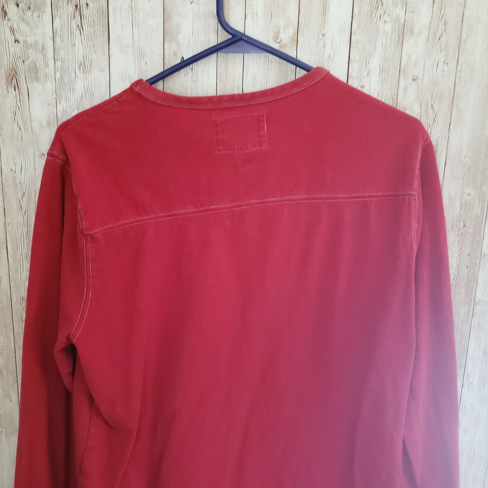Vintage American Eagle Embroidered Long Sleeve T-Shirt Red M Y2K gallery