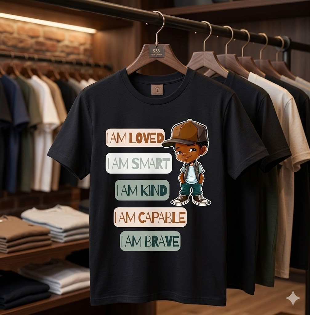 Positive Affirmations for African American Boys T-Shirt - H078 gallery
