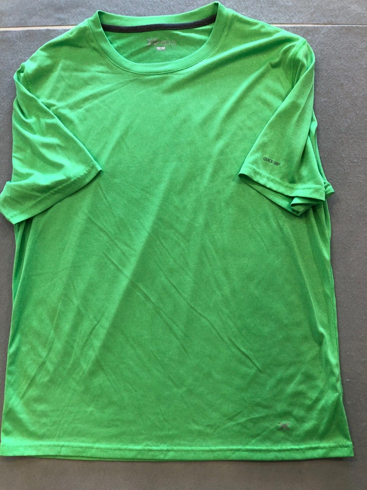 Xersion Shirt Men’s Large Bright Neon Green Activewear/Casual Knit Tee