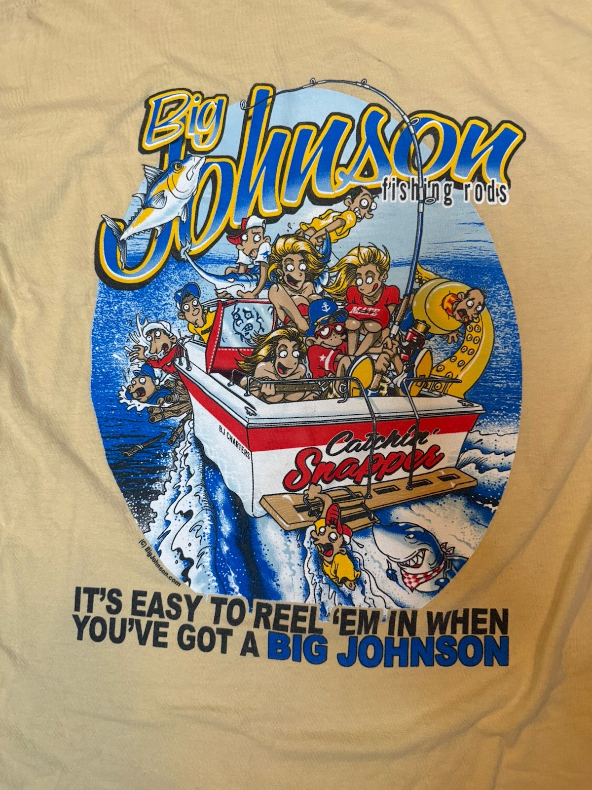 Big Johnson Drivers Fishing Rod Graphic T-Shirt Mens Medium Made Haiti Preowned gallery