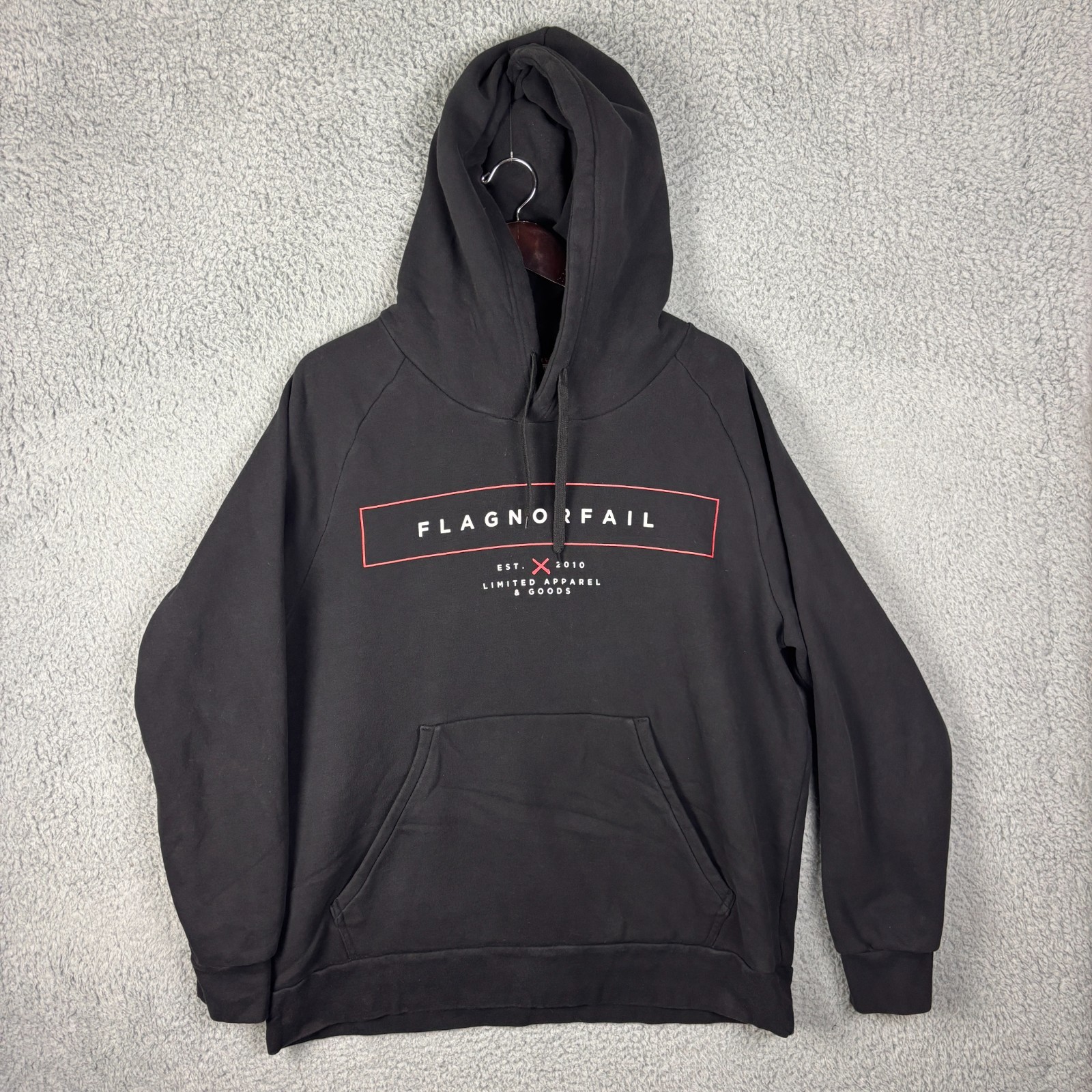 Flag Nor Fail Hoodie Men's XXL Black Graphic Print Kangaroo Pocket gallery