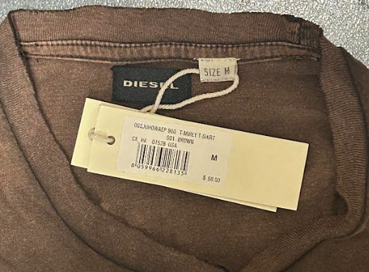 Vintage Y2K $98 DIESEL Brown MIREY Short Sleeve Slim Fit Designer T-shirt NWT gallery
