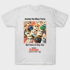 Vintage Anxiety Has Many Faces White Unisex T-Shirt Size S-3XL HOT