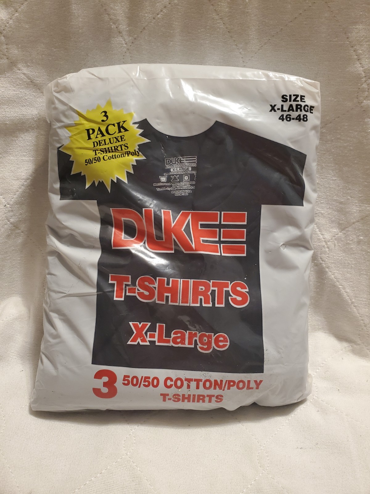 Size XL Mens - Duke 3-Pack T-Shirts 50/50 Cotton Poly - Black gallery