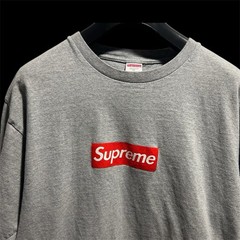 Supreme Heather Gray Box Logo Tee