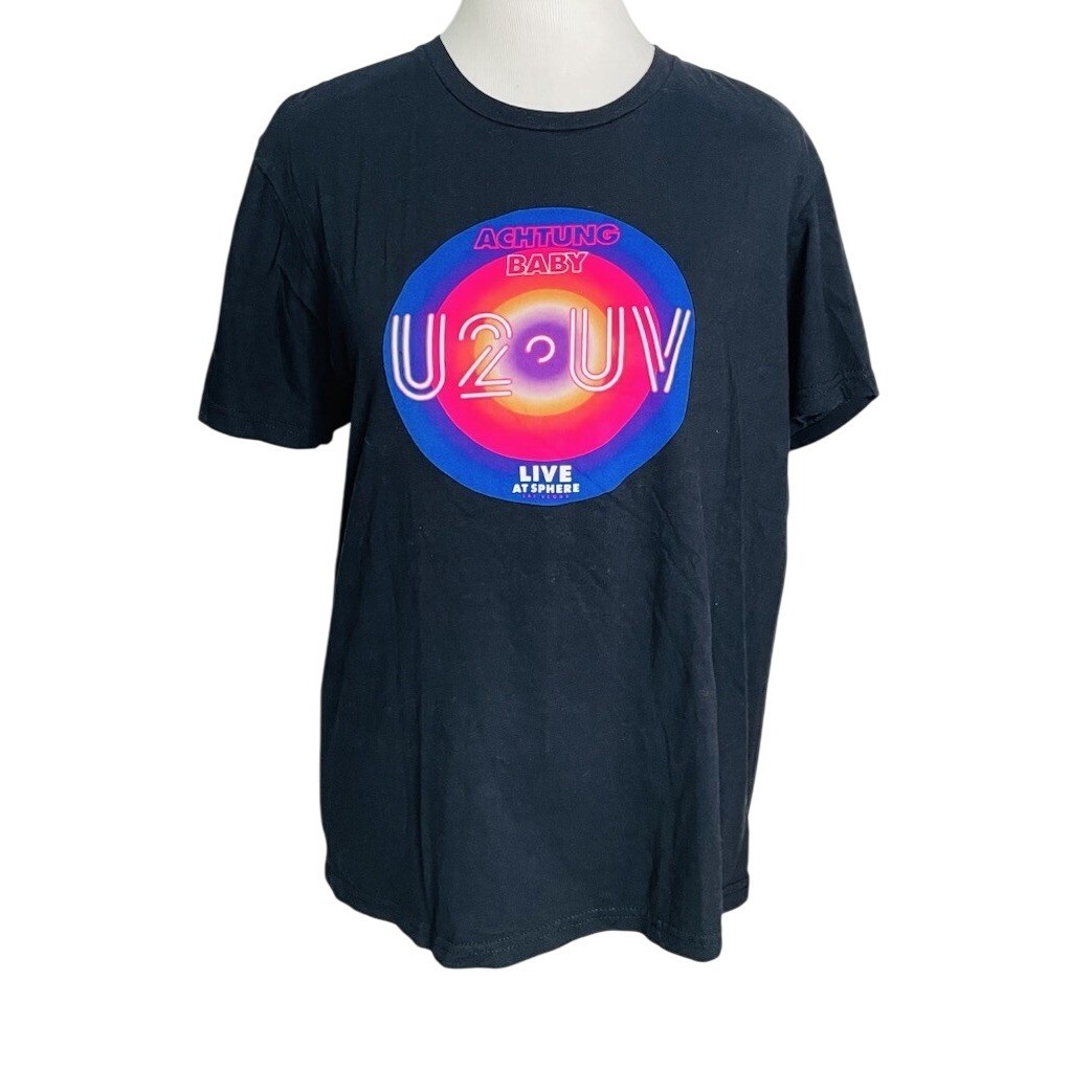 U2 Achtung Baby UV Sphere Las Vegas Concert Tour 2023 Double Sided Band Shirt M