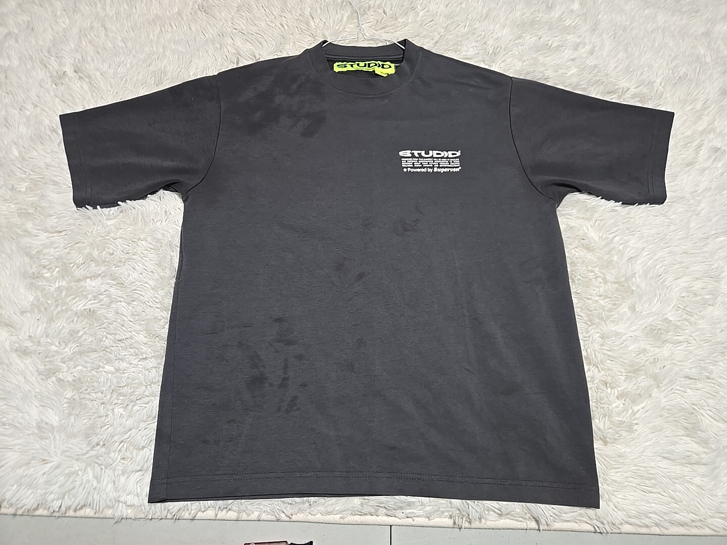 Studio Supervsn M T-Shirt Gray Short Sleeve Distressed* Powered Educate Design