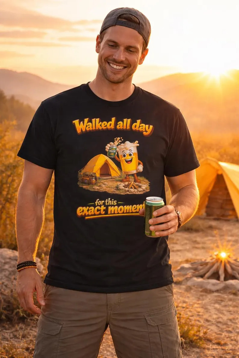 Funny Hiking Beer Camping Outdoor Adventure Gildan Tee Shirt gallery