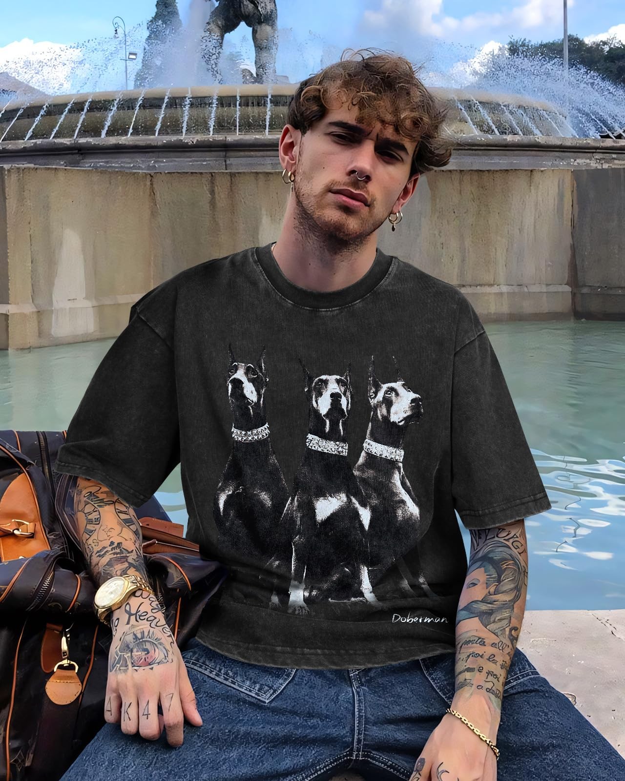 Flafens Oversized Tshirts for Men - Graphic T Shirt Tees Crewneck Short Sleeve gallery