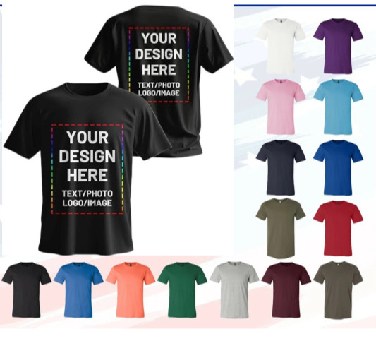 Custom T-Shirt Men’s Design Your Own Front Back Print Personalized Tee gallery