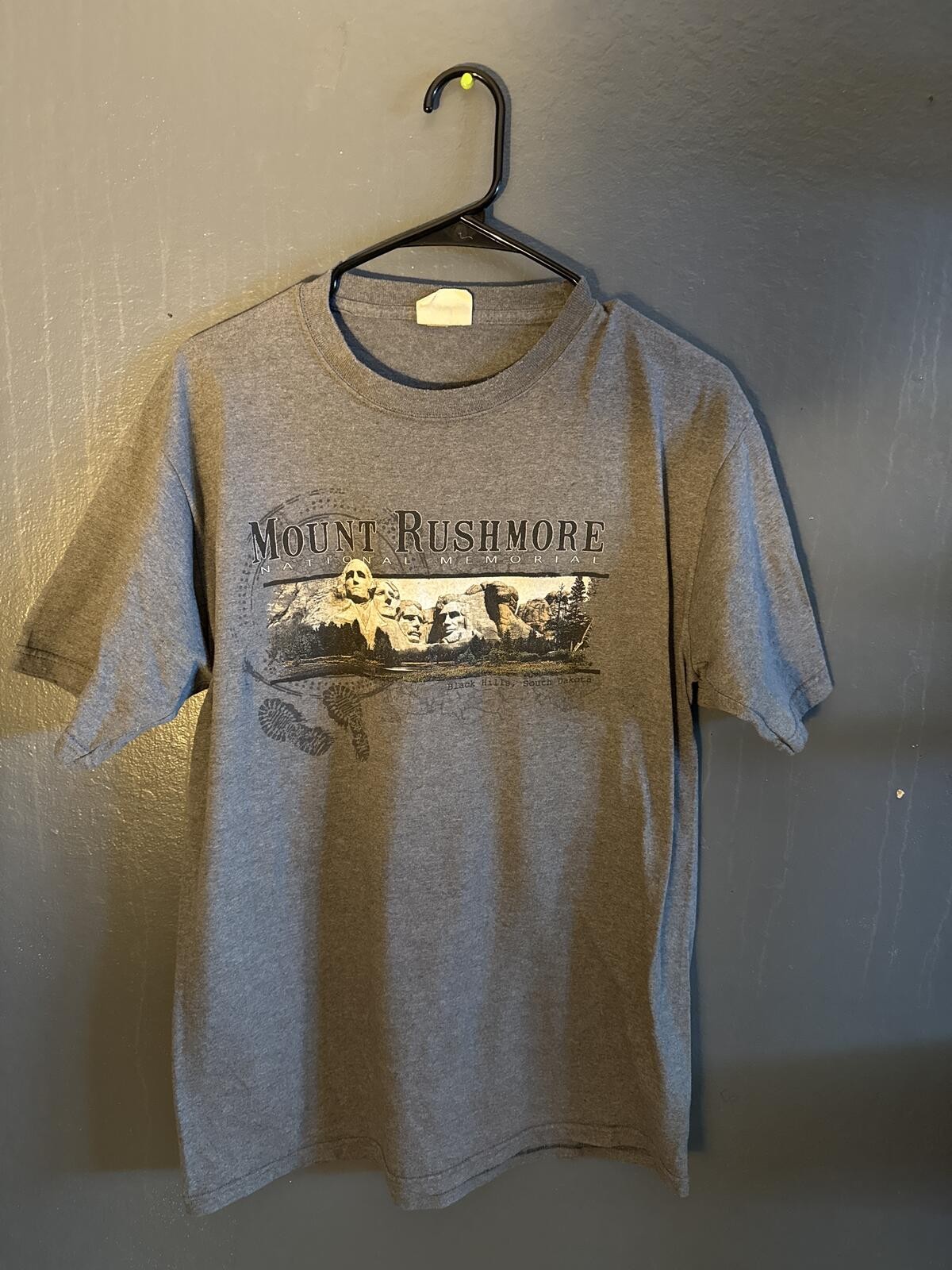 Eco Mountain Mount Rushmore Graphic T-Shirt Gray Medium
