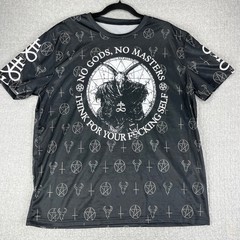 Satanic death rock Goth core punk Baphomet T Shirt Men Black No Gods No Masters