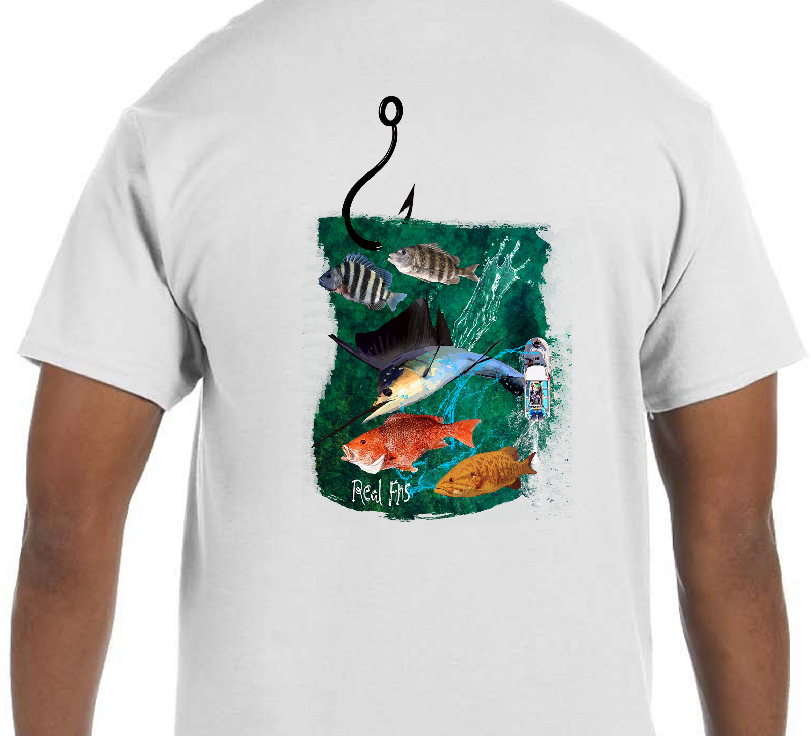 Real Fins Fishing Snapper Marlin Snapper Grouper Reef T-Shirt Short Sleeve gallery