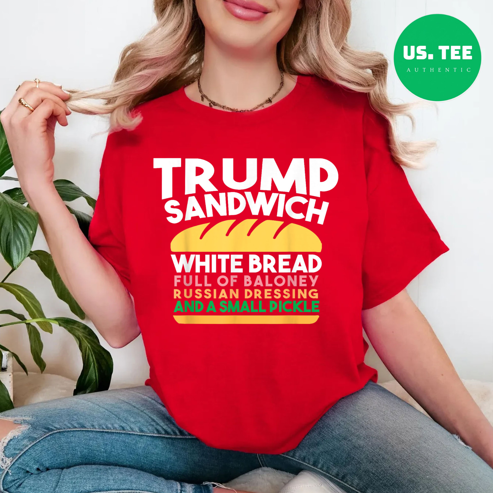 Trump Sandwich White Bread Full Of Baloney Russian Dressing Women Men T-Shirt gallery