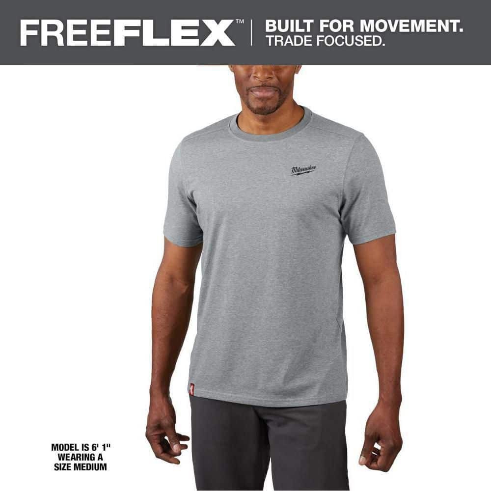 Milwaukee Men's Large Gray Cotton/Polyester Short-Sleeve Hybrid Work T-Shirt gallery