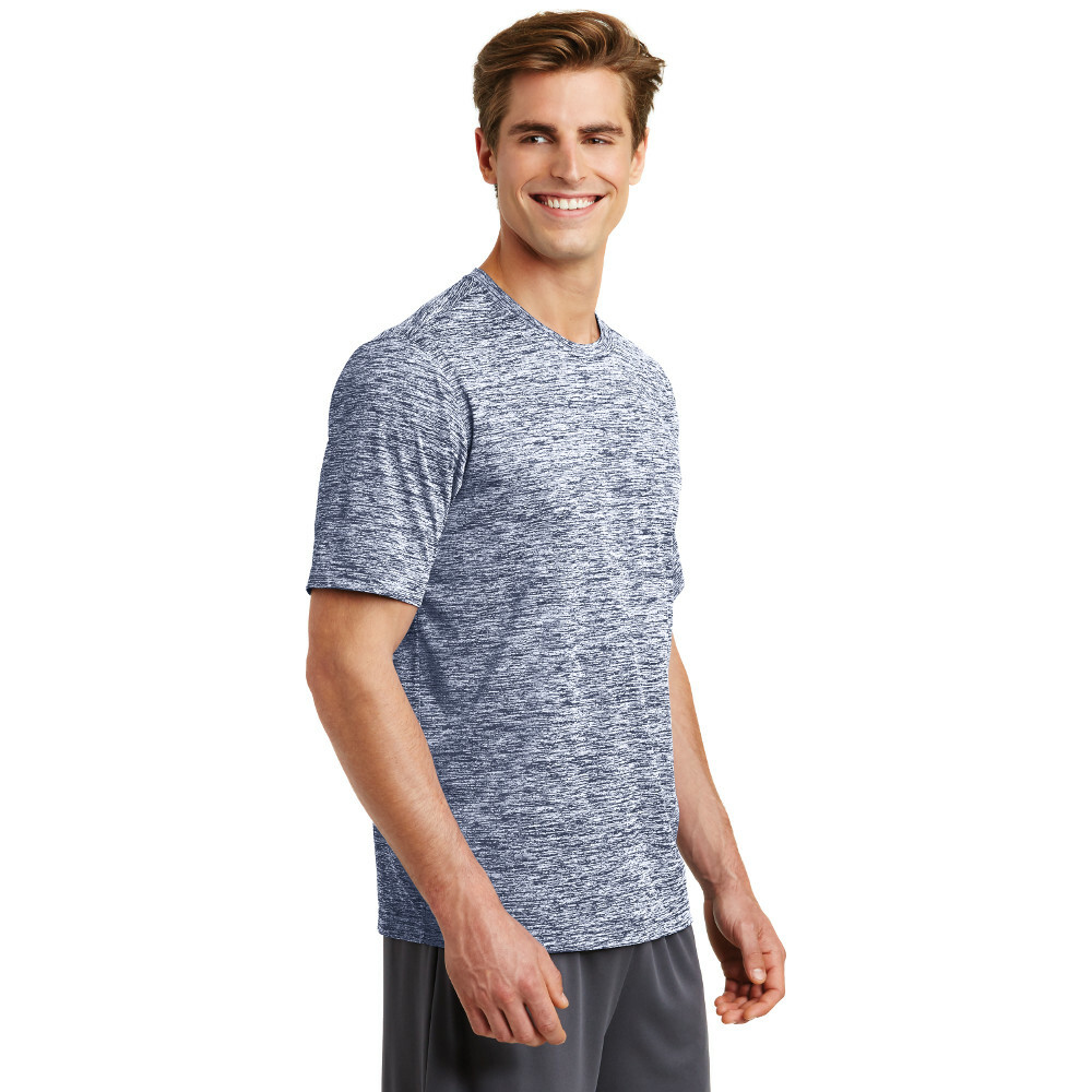 Sport-Tek ST390 Mens T Shirt Electric Heather Gray Navy Size Large 42-44” gallery
