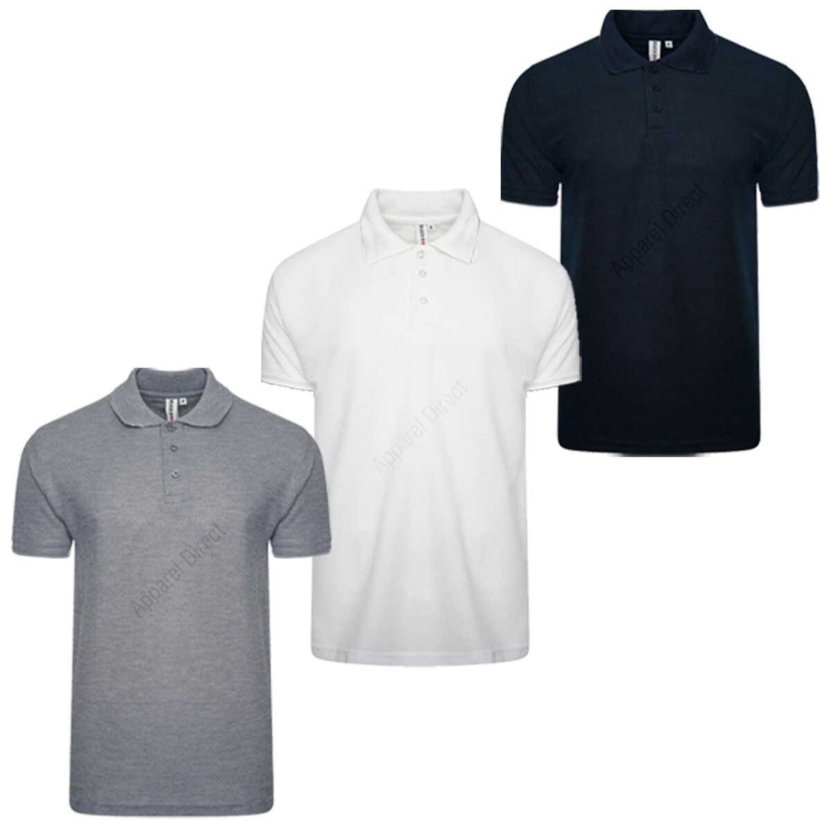 3 / 4 Pack Men's Plain T-Shirt Short Sleeve Pique Polo Tee Top Multi Set M-2XL gallery