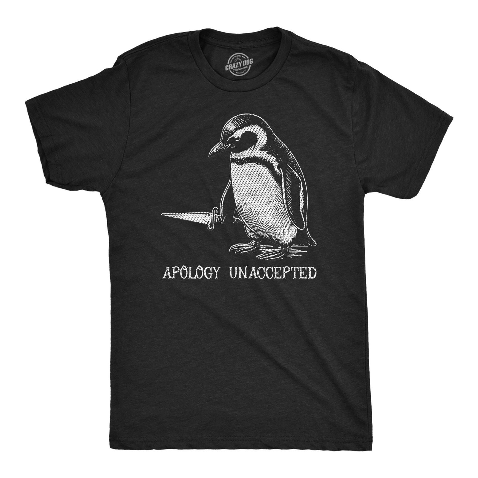 Mens Funny T Shirts Apology Unaccepted Sarcastic Penguin Graphic Novelty Tee for gallery