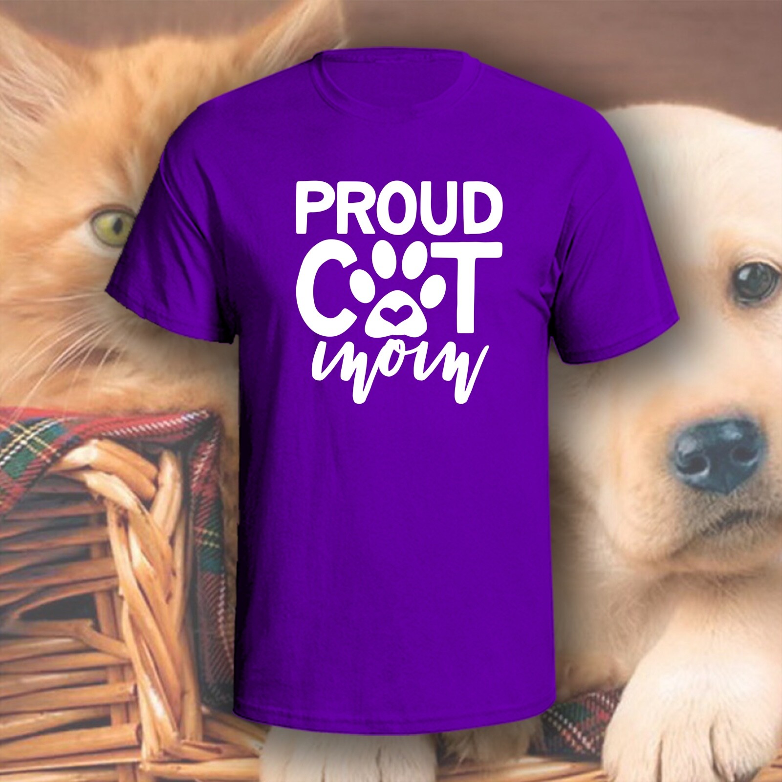 Proud Cat Mom T-Shirt | Pick Your Color! | Dog/Cat Mom gallery