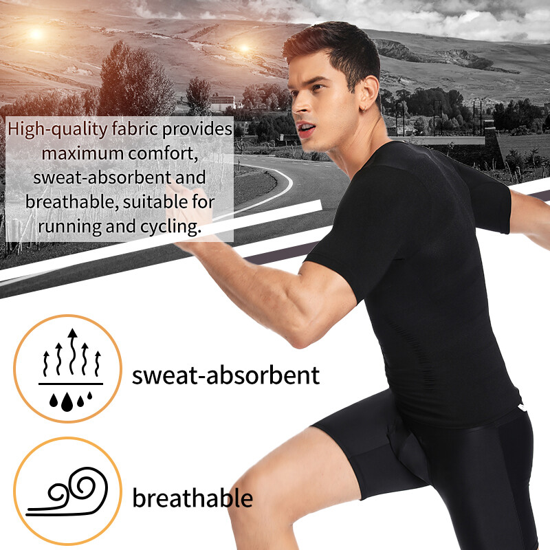Men Body Shaper Toning T-Shirt Ultra Durable Compression Vest Underwear Tank Top gallery