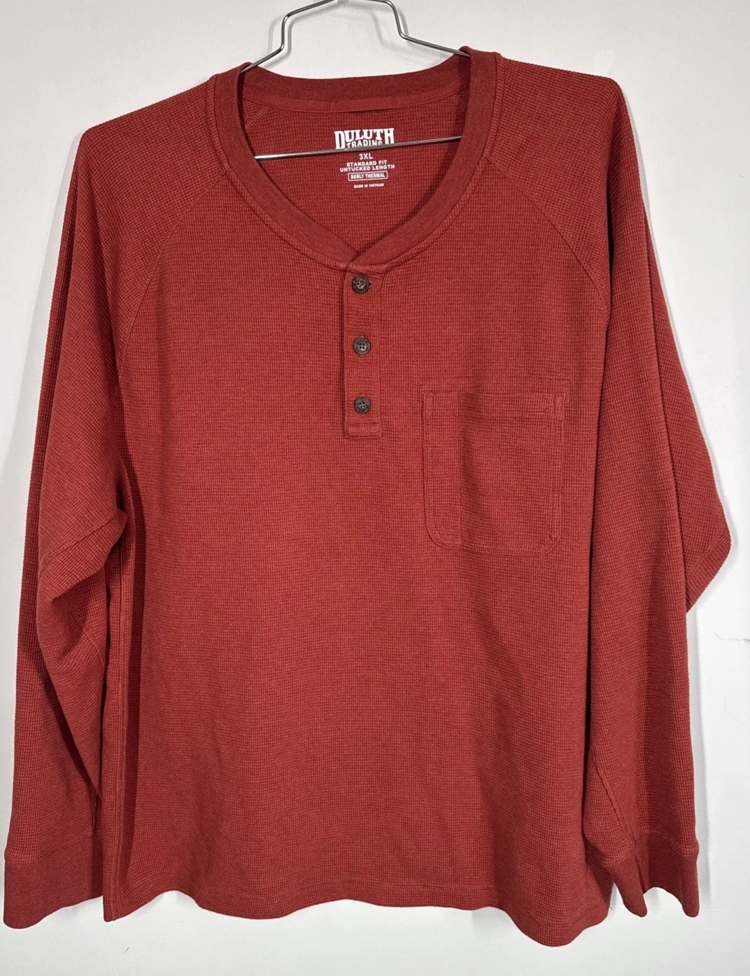 Duluth Trading Co Burly Thermal Shirt Standard Fit Untucked Length Mens 3XL Rust gallery
