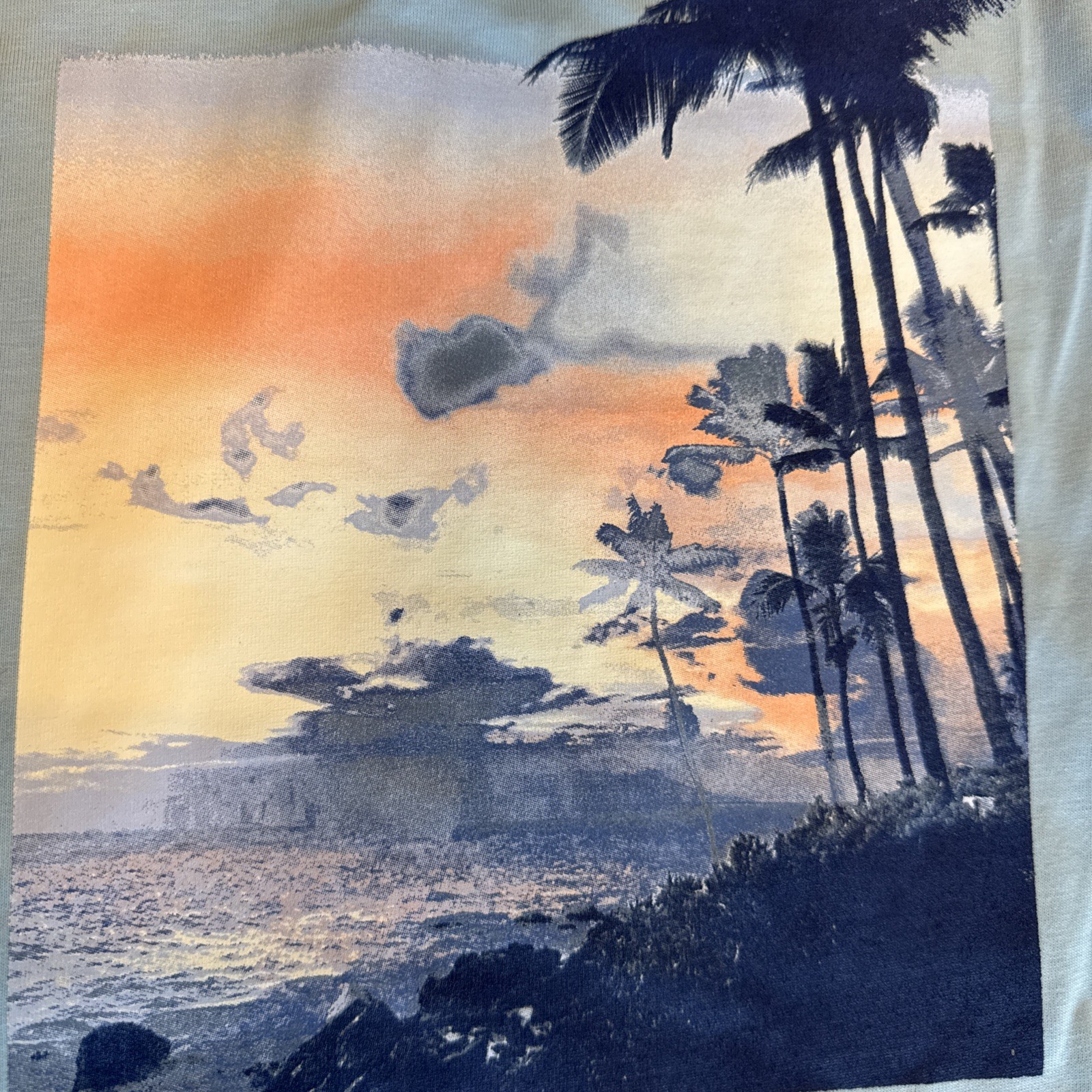 Tommy Bahama SZ XL Mens SS Tshirt Chambray Blue “Live The Island Life Cotton NWT gallery