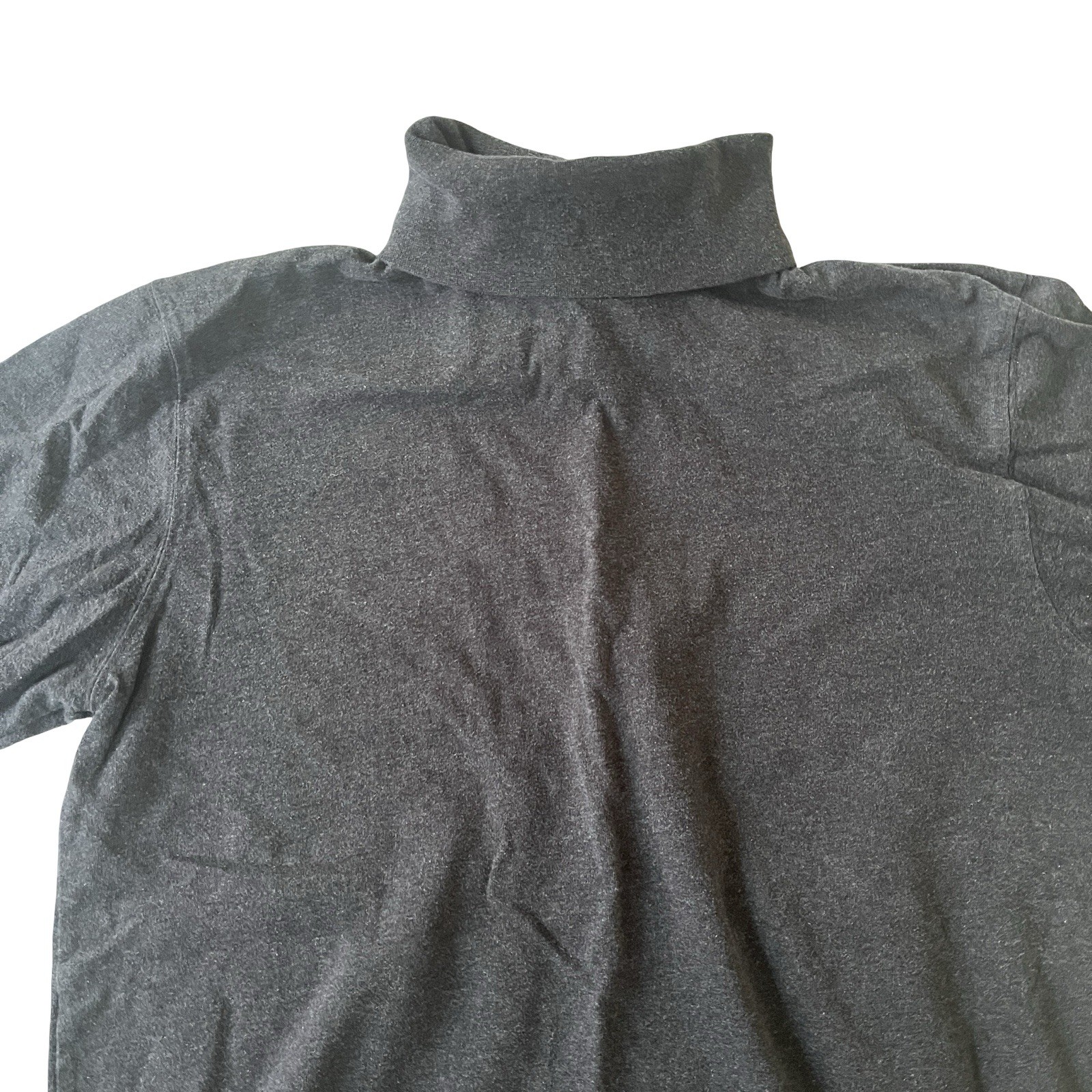 Lands' End Men's Size S 34-36 Dark Gray Turtleneck Long Sleeve T-Shirt Cotton gallery