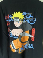 Naruto Shippuden Men’s Medium Black Shirt Tee Anime Double Sided