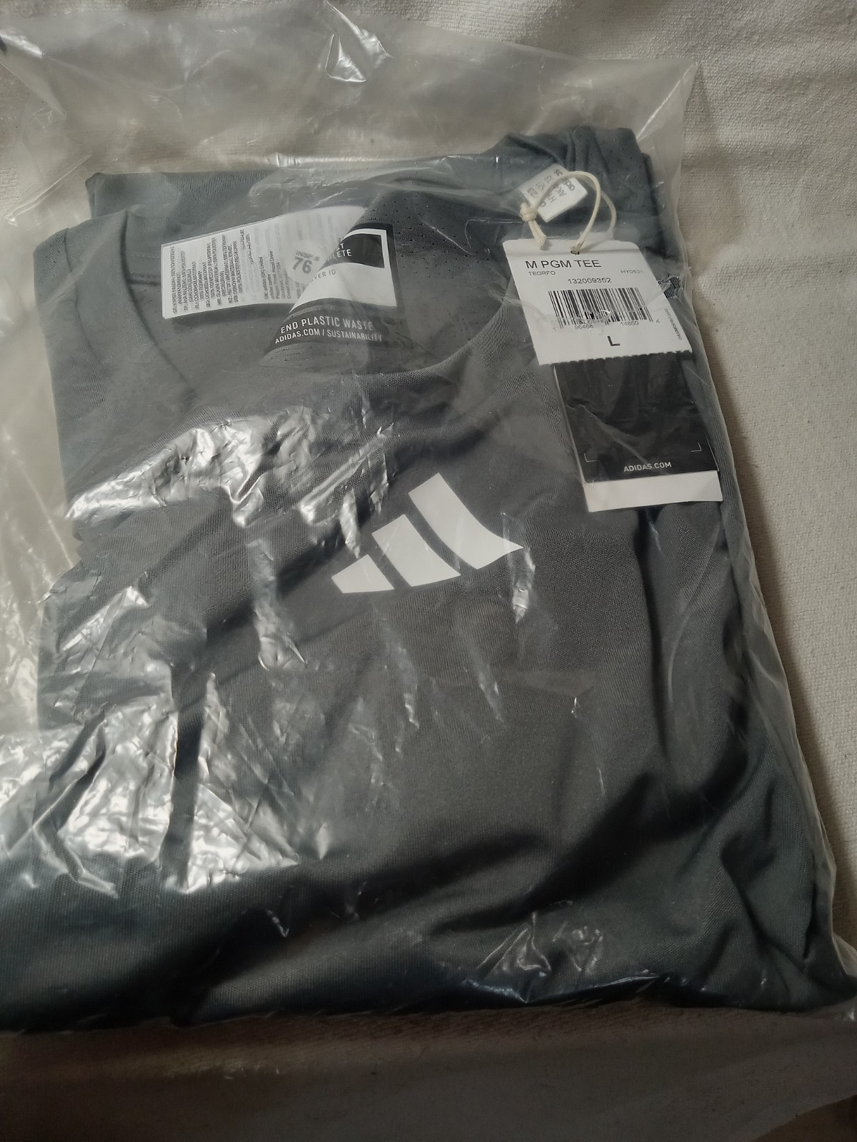 Adidas Dark Grey Pregame T-Shirt HY0521 Size Large (Y394) gallery