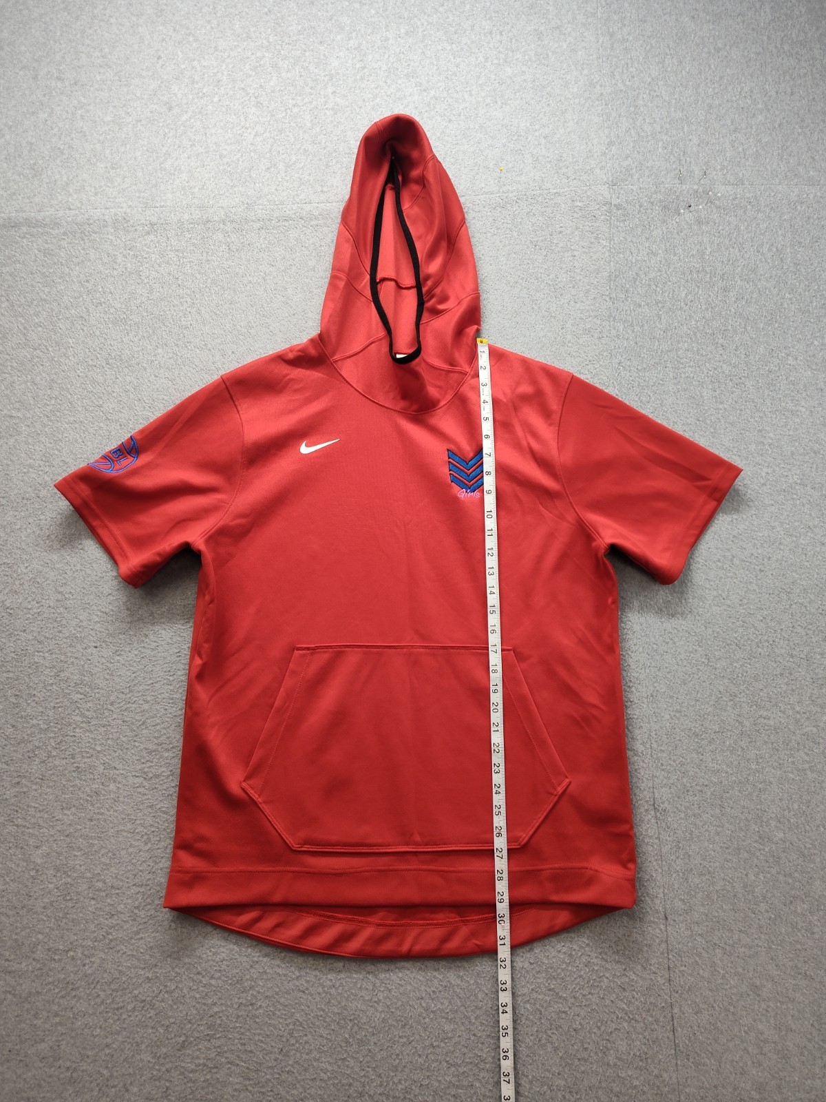 Nike Dri Fit Men Shirt L Red Hooded Logo Kangaroo Pocket Pullover Outdoor Wear gallery