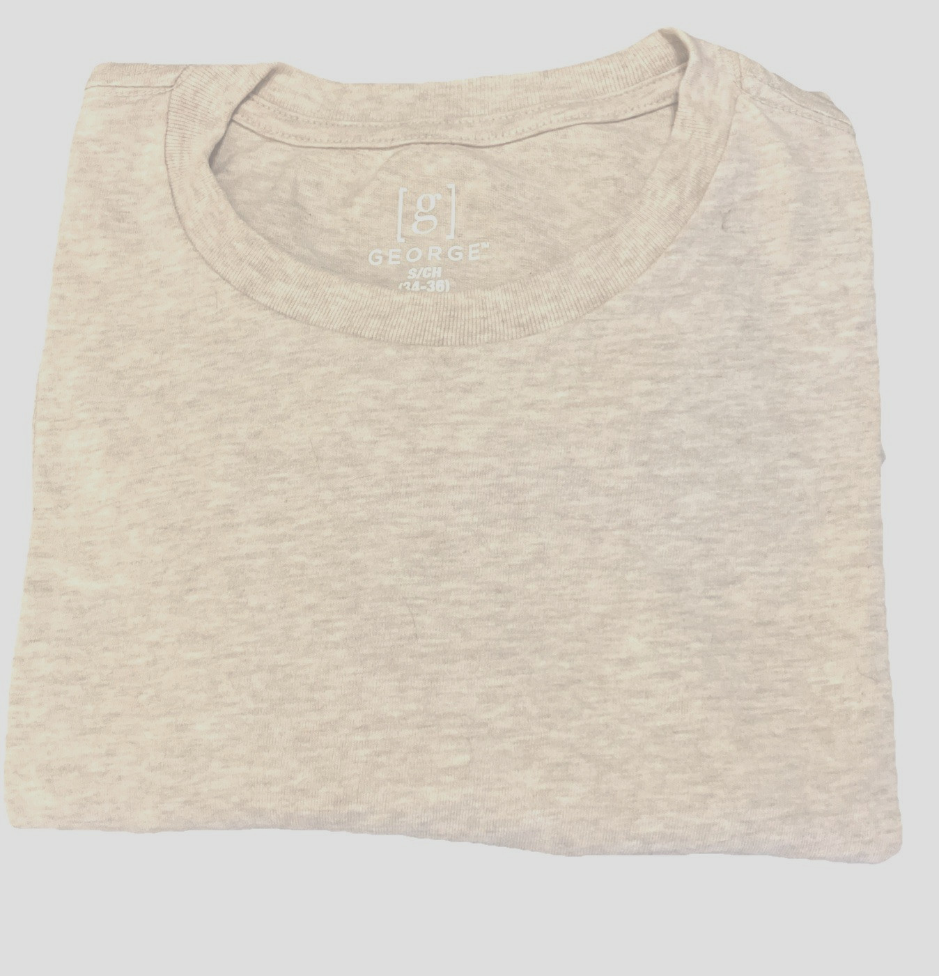 George Men's Long Sleeve T-Shirts Beige Small Cotton New 5M19 gallery