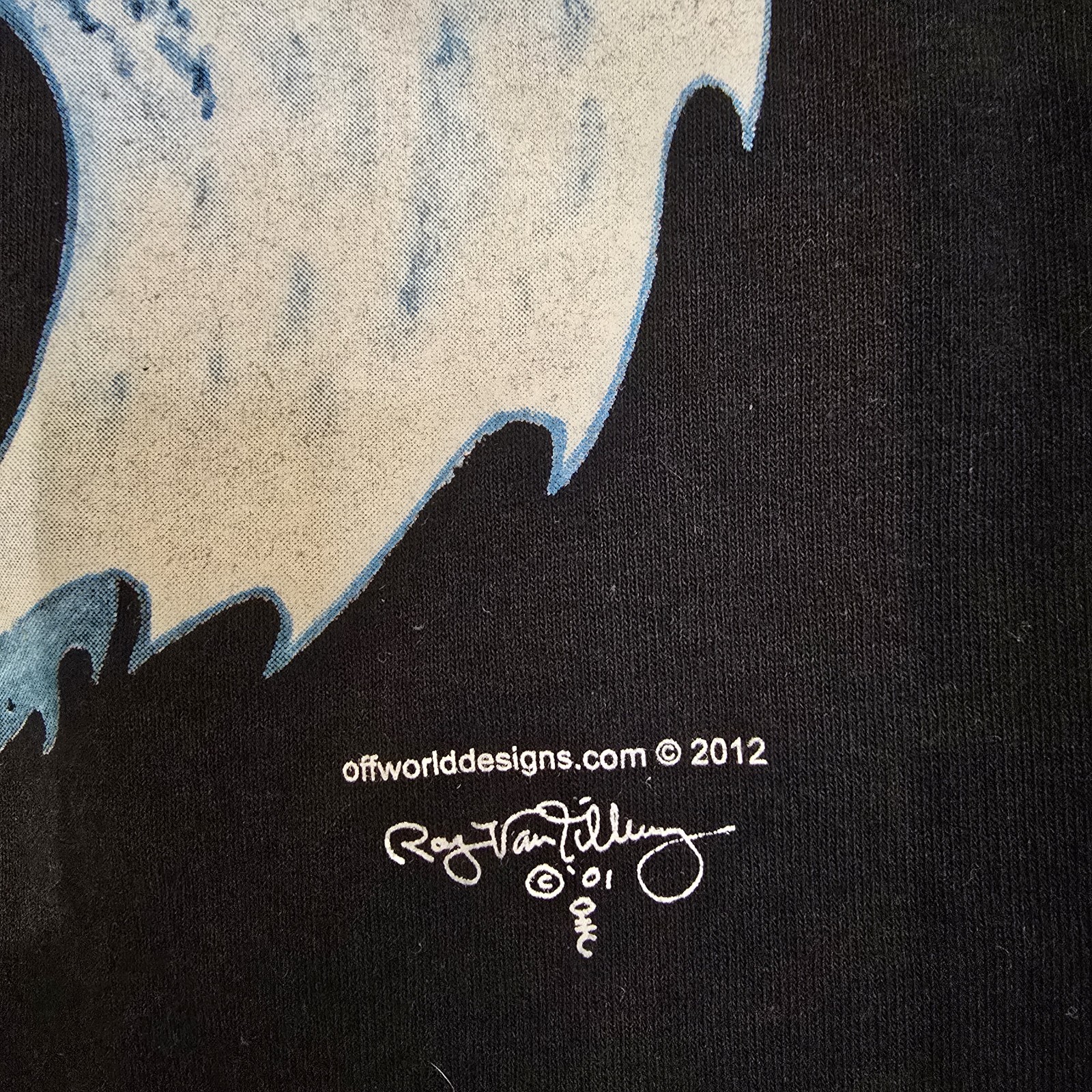 Raymond VanTilburg Art Off World Designs Flying Dragons Black Tee Tshirt XL gallery