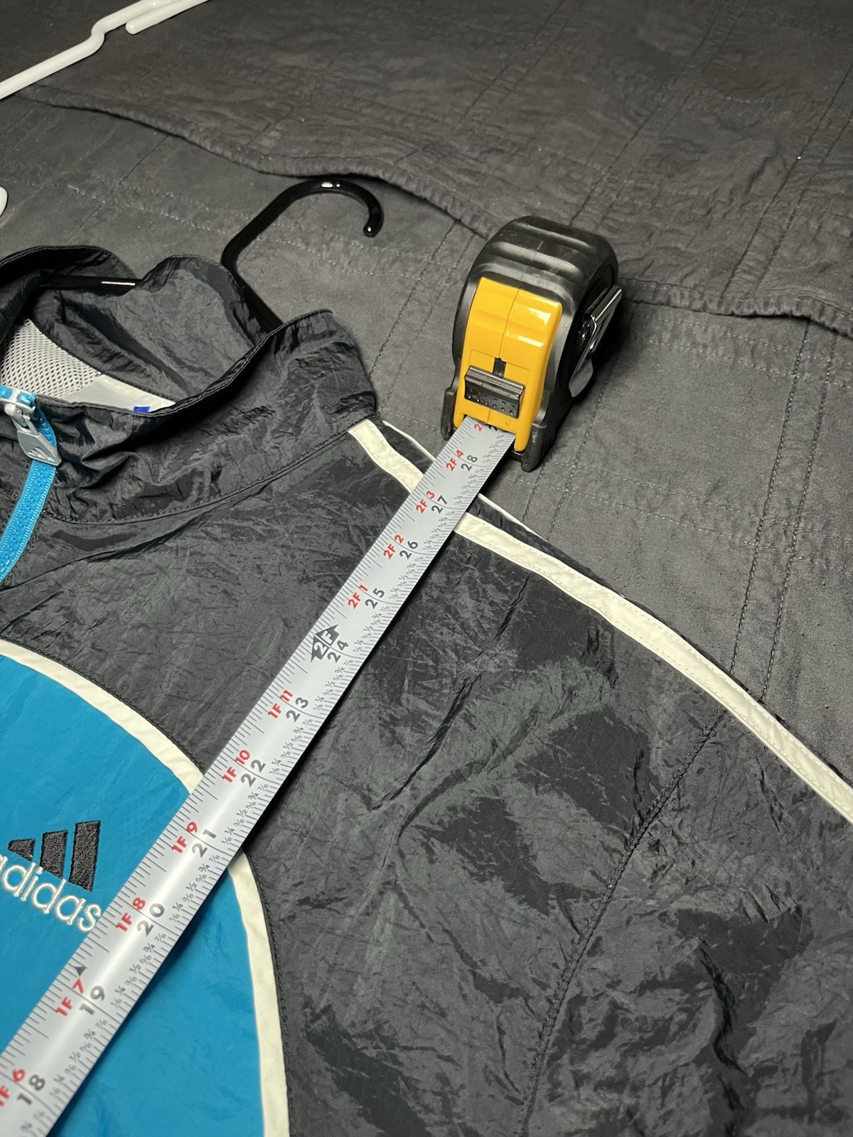 Vintage Black and Blue Adidas Windbreaker Size L Breathable Full Zip Up Hoodie gallery