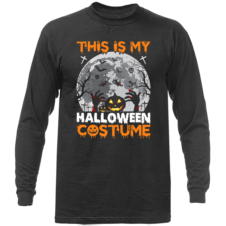 Halloween Costume Spooky Witches Pumpkin Ghost Graphic Long Sleeve