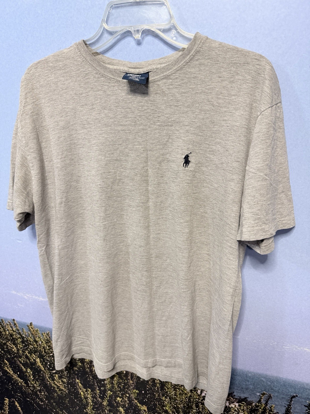 Vintage Polo Ralph Lauren Shirt Men's Medium Gray Tee 90s USA fabric Pony gallery