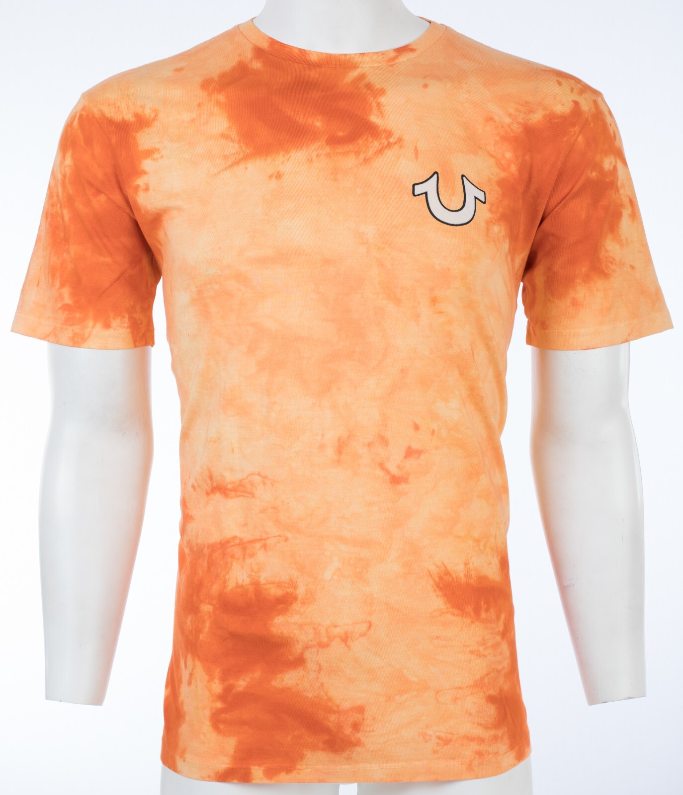 $79 TRUE RELIGION Orange BUDDHA TIE DYE Short Sleeve Designer Graphic T-shirt gallery