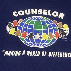 Vintage 80s Elementary School Counselor T Shirt Mens XL Extra Large Blue 1980