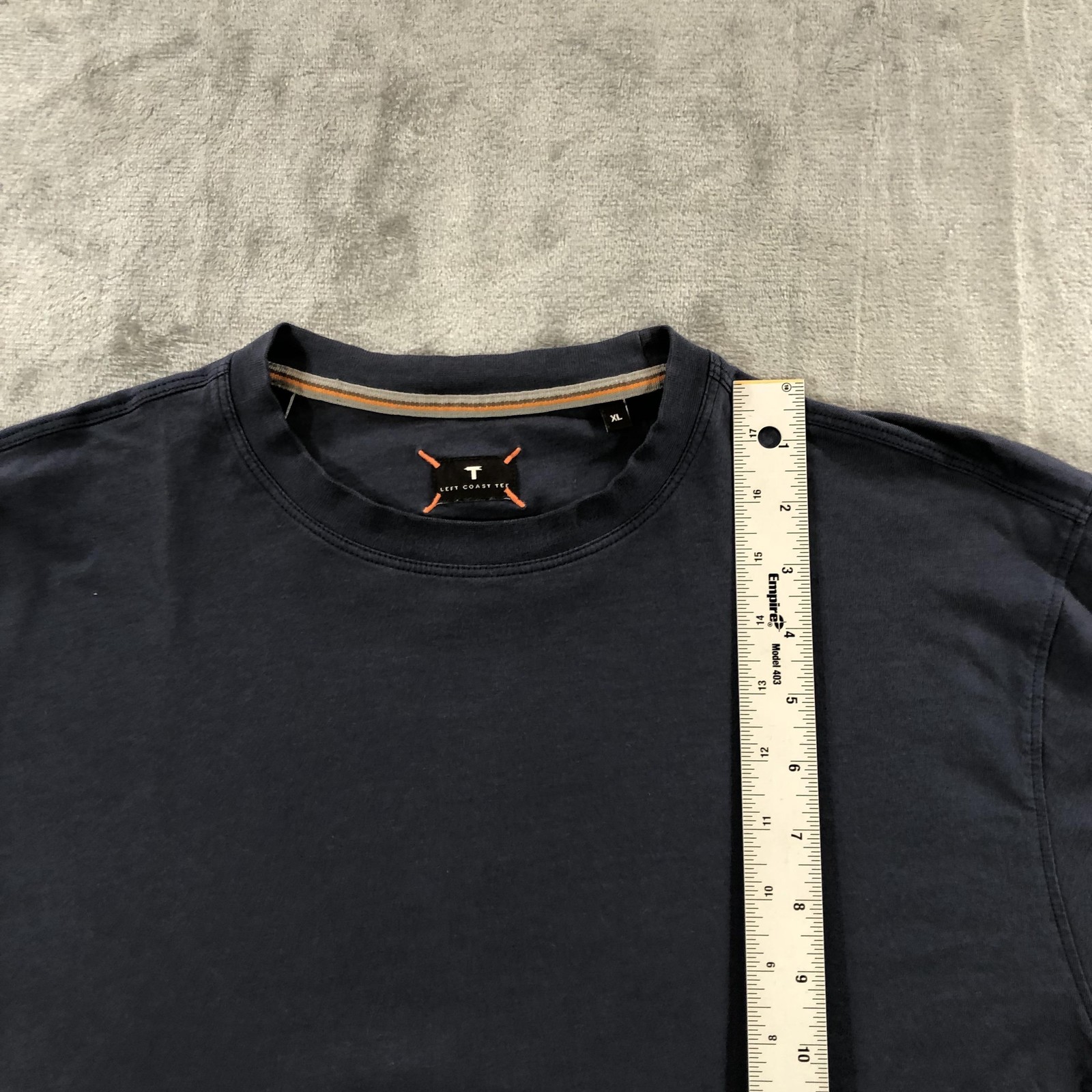 Left Coast Tee Shirt Mens XL Blue Pima Cotton Soft Crew Neck Solid Tee gallery