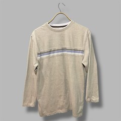 Architect Basic T-Shirt Men’s Large Long Sleeve Heather Tan Striped Crew Neck