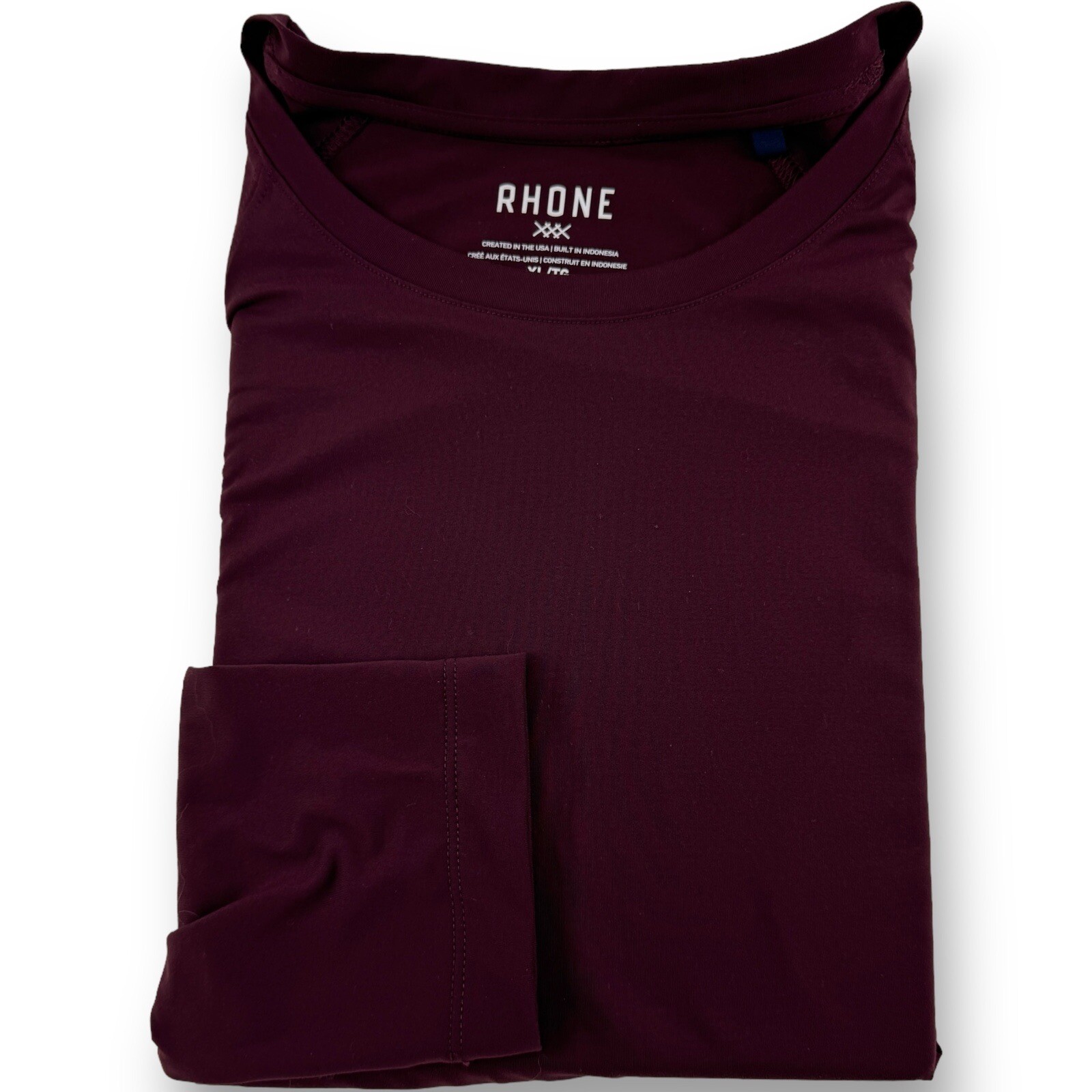 Rhone Maroon Long Sleeve Nylon Polyester Elastane Athletic T-Shirt Mens Size XL gallery