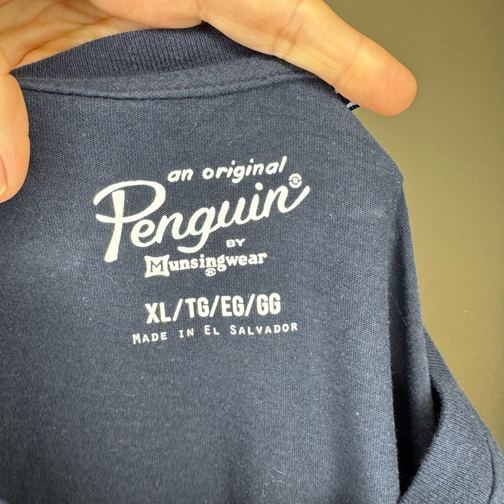 Original Penguin Graphic Logo T-Shirt Navy "Est 1955" Tee Size XL gallery